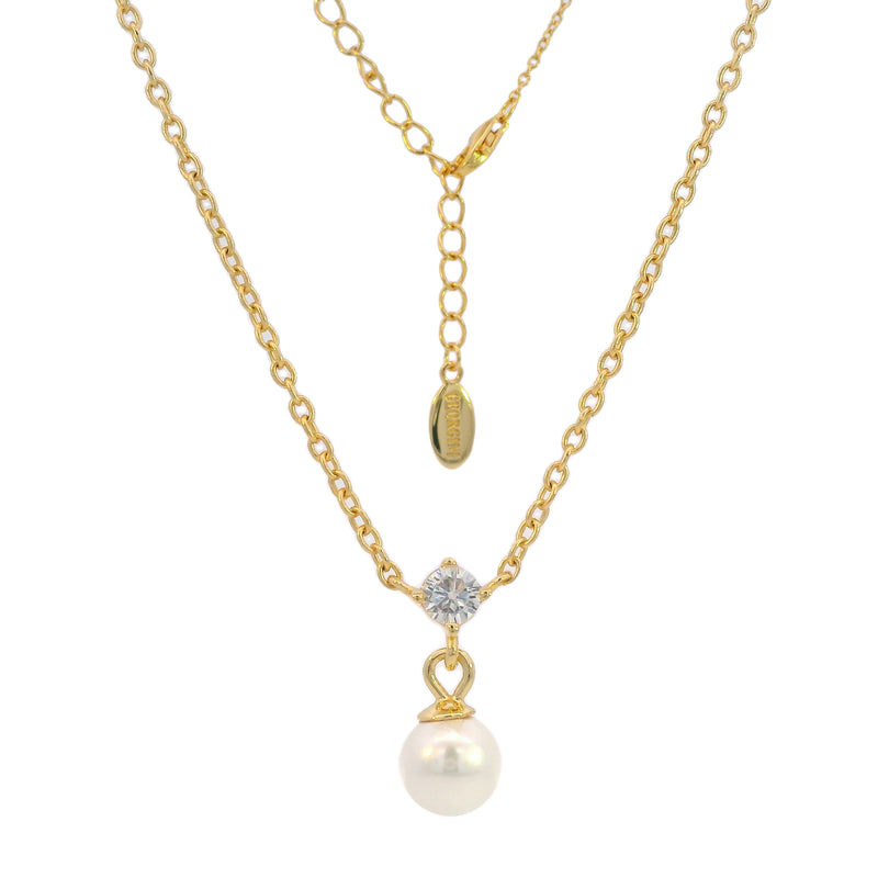 Georgini Adagio Touch of Sparkle Pearl Necklace - Gold | Mocha Australia
