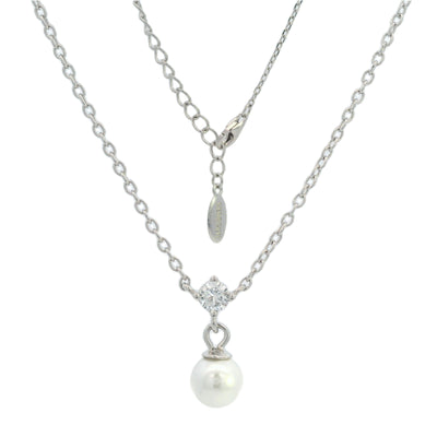 Georgini Adagio Touch of Sparkle Pearl Necklace - Silver | Mocha Australia