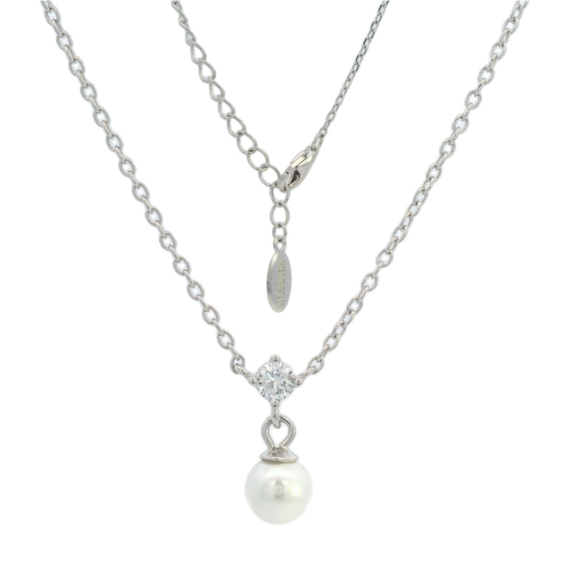 Georgini Adagio Touch of Sparkle Pearl Necklace - Silver | Mocha Australia