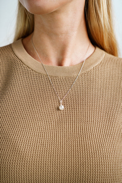 Georgini Adagio Effortless Glow Pearl Pendant - Silver | Mocha Australia
