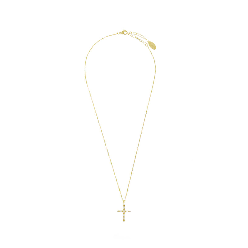 Georgini Gifts Baguette Cross- Gold | Mocha Australia