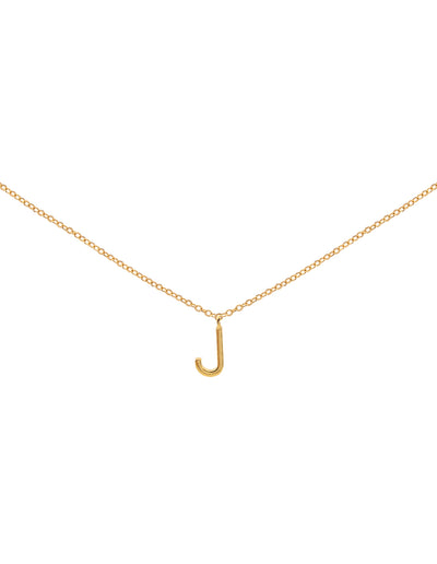 Elly Lou Timeless Initial Necklace - J- Gold | Mocha Australia