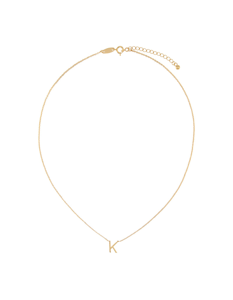 Elly Lou Timeless Initial Necklace - K- Gold | Mocha Australia