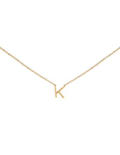 Elly Lou Timeless Initial Necklace - K- Gold | Mocha Australia