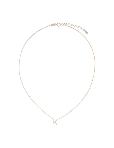 Elly Lou Timeless Initial Necklace - K- Silver | Mocha Australia