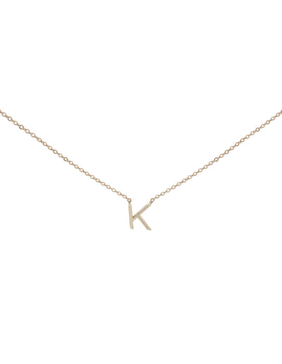 Elly Lou Timeless Initial Necklace - K- Silver | Mocha Australia