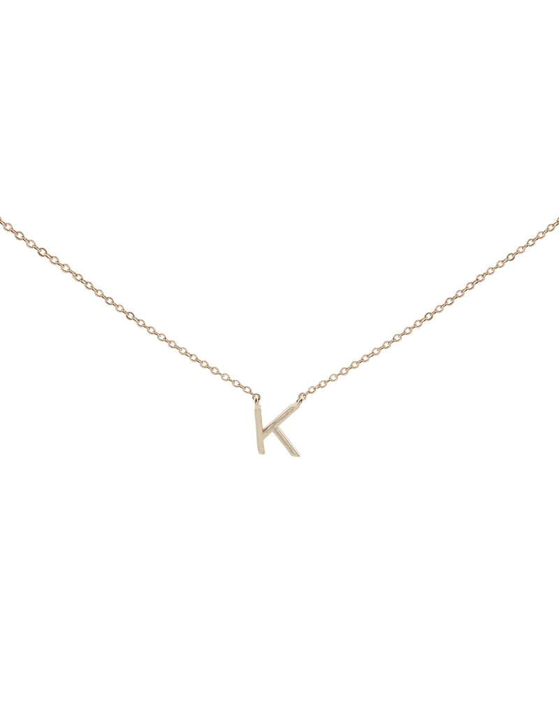 Elly Lou Timeless Initial Necklace - K- Silver | Mocha Australia