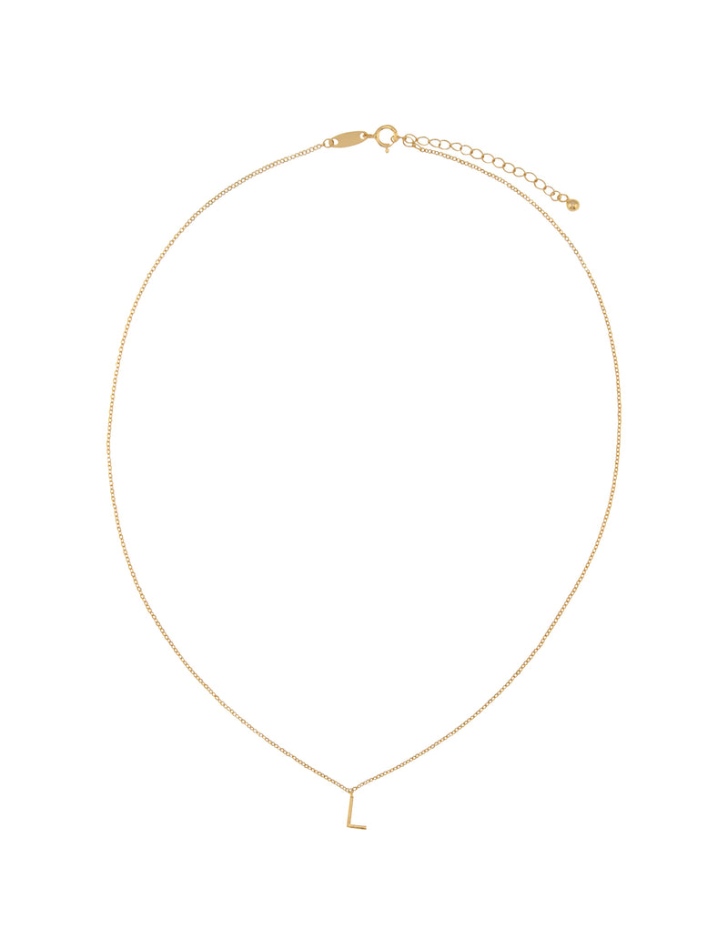 Elly Lou Timeless Initial Necklace - L- Gold | Mocha Australia