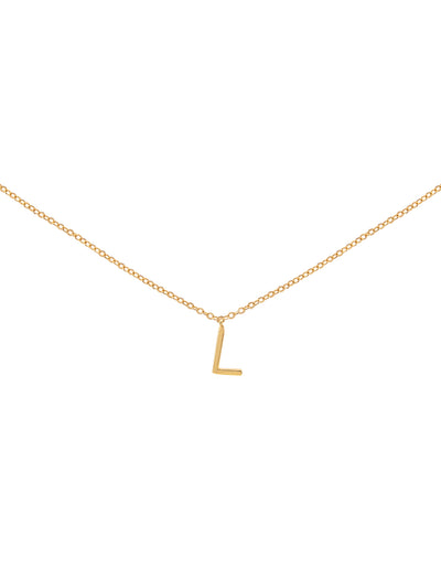 Elly Lou Timeless Initial Necklace - L- Gold | Mocha Australia