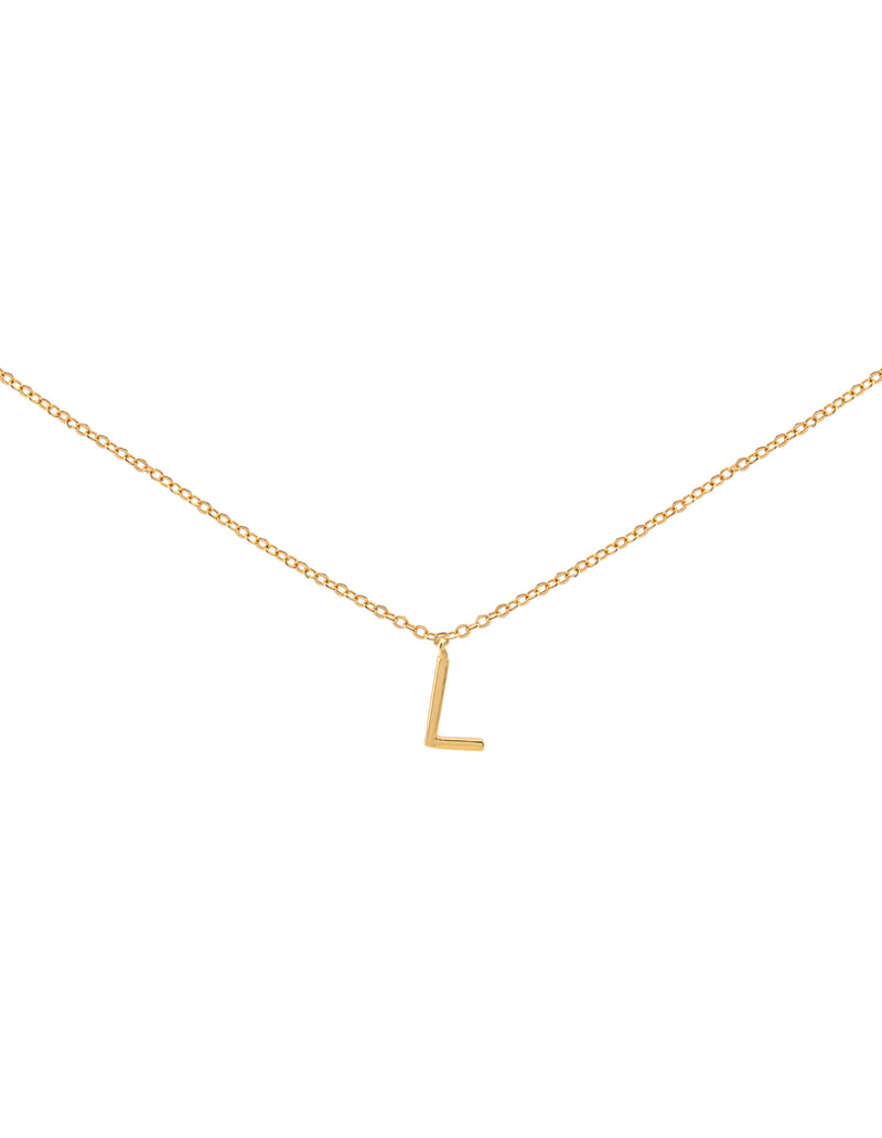 Elly Lou Timeless Initial Necklace - L- Gold | Mocha Australia