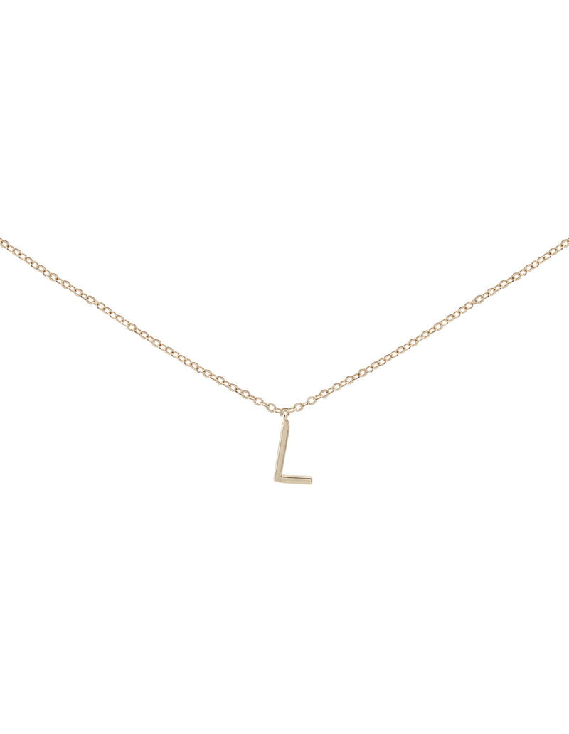 Elly Lou Timeless Initial Necklace - L- Silver | Mocha Australia