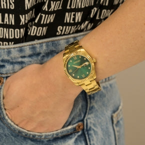 Gregio Mallory Watch- Green/Gold | Mocha Australia