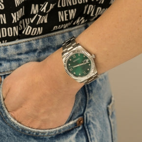 Gregio Mallory Watch- Green/ Silver | Mocha Australia