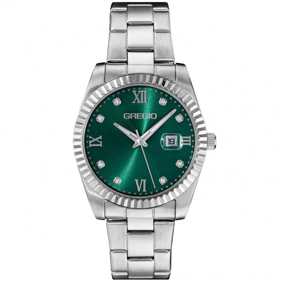 Gregio Mallory Watch- Green/ Silver | Mocha Australia