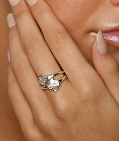 Von Treskow Mini Clover Ring - Silver | Mocha Australia