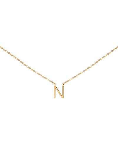 Elly Lou Timeless Initial Necklace - N- Gold | Mocha Australia