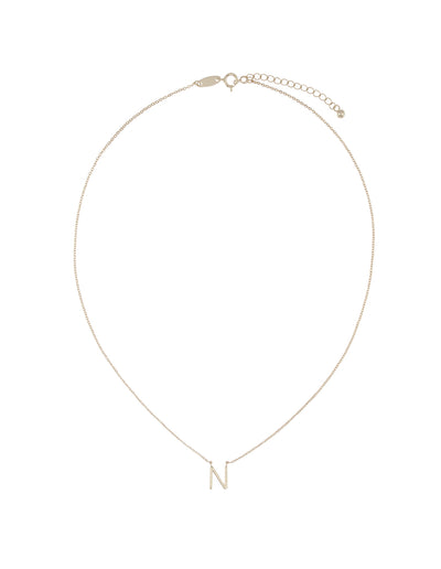 Elly Lou Timeless Initial Necklace - N- Silver | Mocha Australia