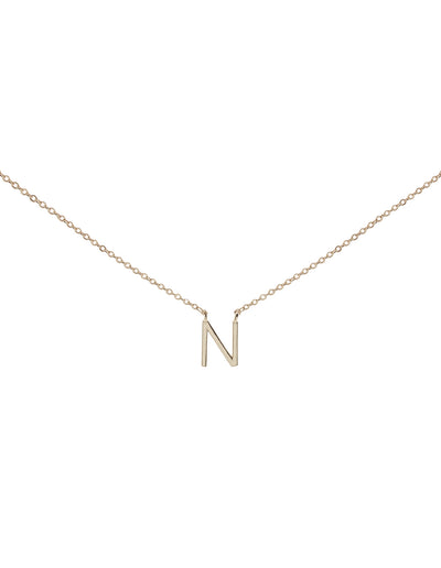 Elly Lou Timeless Initial Necklace - N- Silver | Mocha Australia