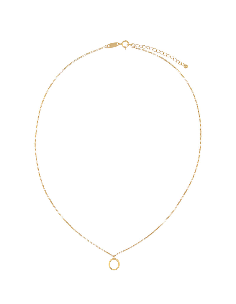 Elly Lou Timeless Initial Necklace - O- Gold | Mocha Australia