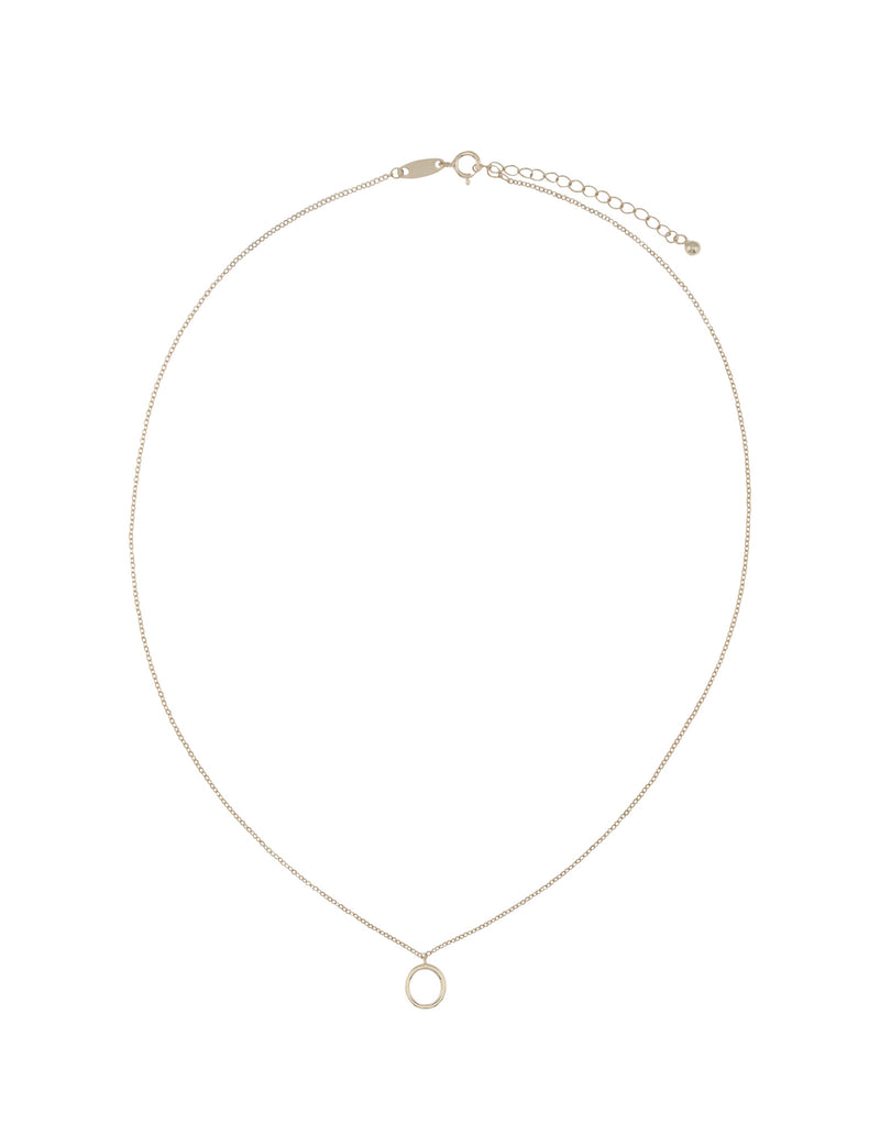 Elly Lou Timeless Initial Necklace - O- Silver | Mocha Australia