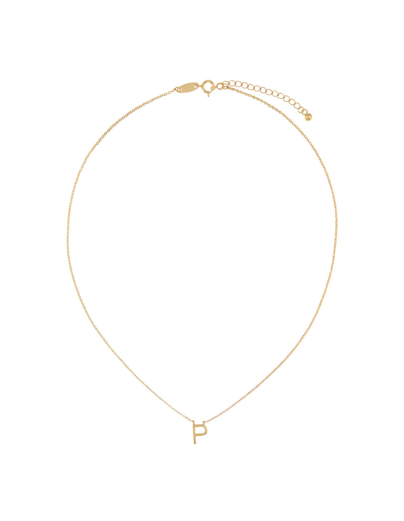 Elly Lou Timeless Initial Necklace - P- Gold | Mocha Australia