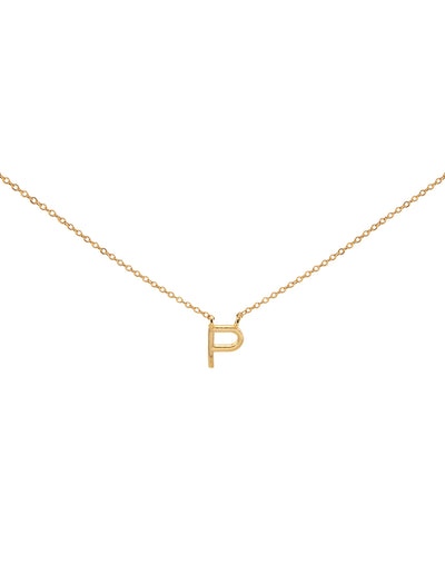 Elly Lou Timeless Initial Necklace - P- Gold | Mocha Australia