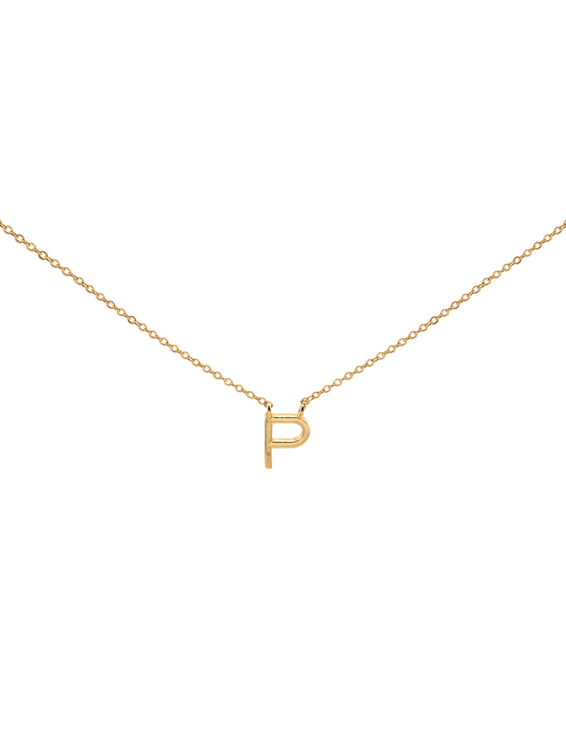 Elly Lou Timeless Initial Necklace - P- Gold | Mocha Australia