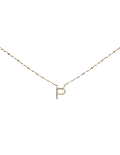 Elly Lou Timeless Initial Necklace - P- Silver | Mocha Australia