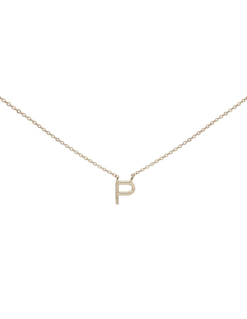 Elly Lou Timeless Initial Necklace - P- Silver | Mocha Australia