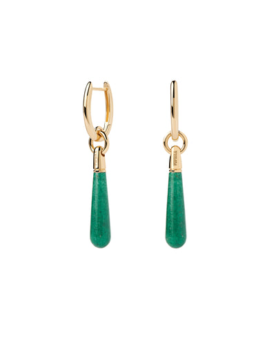 PDPAOLA Green Aventurine Large Jupiter Single Earring - Gold | Mocha Australia