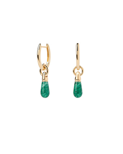 PDPAOLA Green Aventurine Jupiter Single Earring - Gold | Mocha Australia