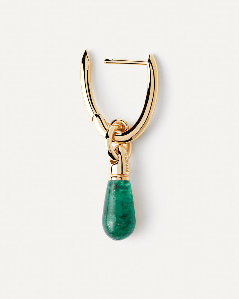 PDPAOLA Green Aventurine Jupiter Single Earring - Gold | Mocha Australia