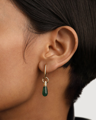 PDPAOLA Green Aventurine Jupiter Single Earring - Gold | Mocha Australia