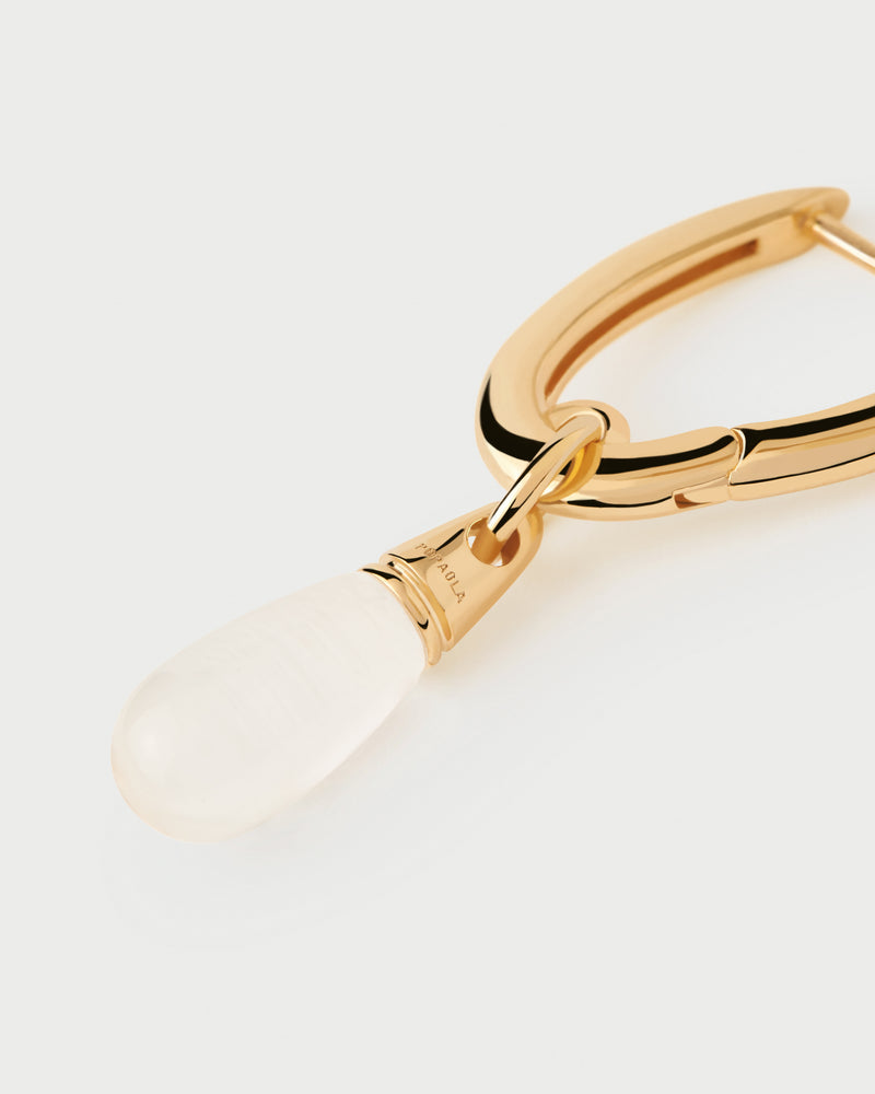 PDPAOLA Rock Crystal Jupiter Single Hoop - Gold | Mocha Australia