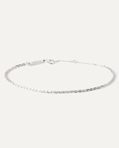 PDPAOLA Double Sparkle Chain Bracelet - Silver | Mocha Australia