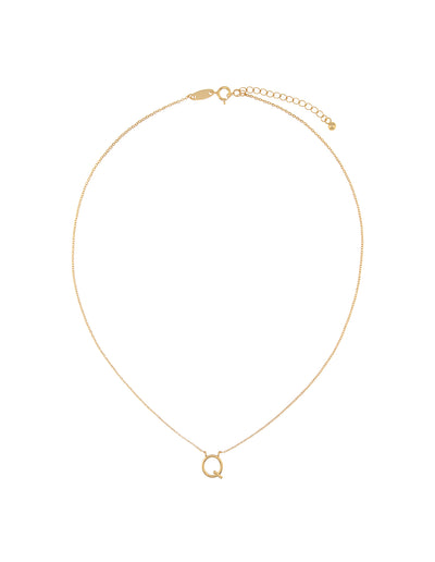 Elly Lou Timeless Initial Necklace - Q- Gold | Mocha Australia