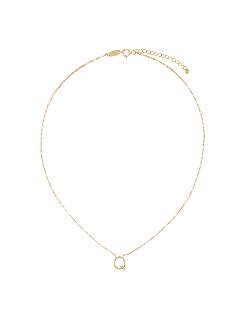 Elly Lou Timeless Initial Necklace - Q- Gold | Mocha Australia