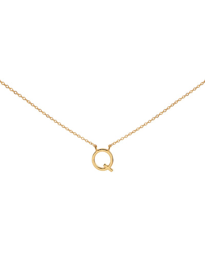 Elly Lou Timeless Initial Necklace - Q- Gold | Mocha Australia