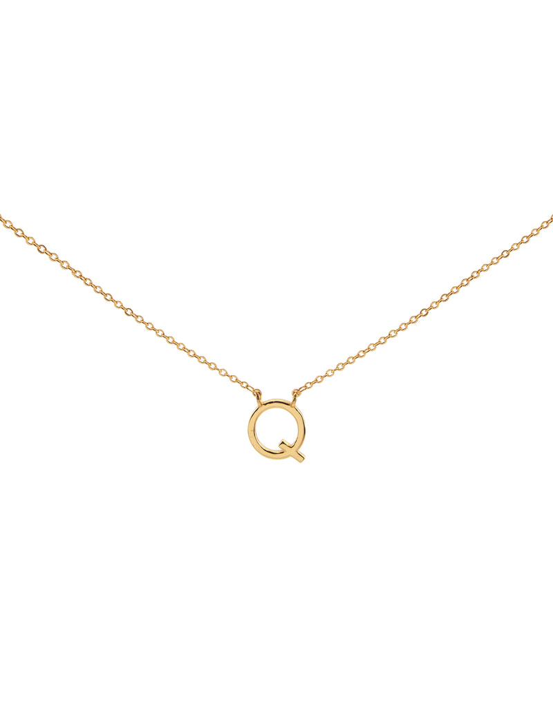 Elly Lou Timeless Initial Necklace - Q- Gold | Mocha Australia