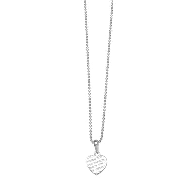 Von Treskow Ss Fine Ball Chain Necklace w/ Mini Liebe Heart Pendant | Mocha Australia