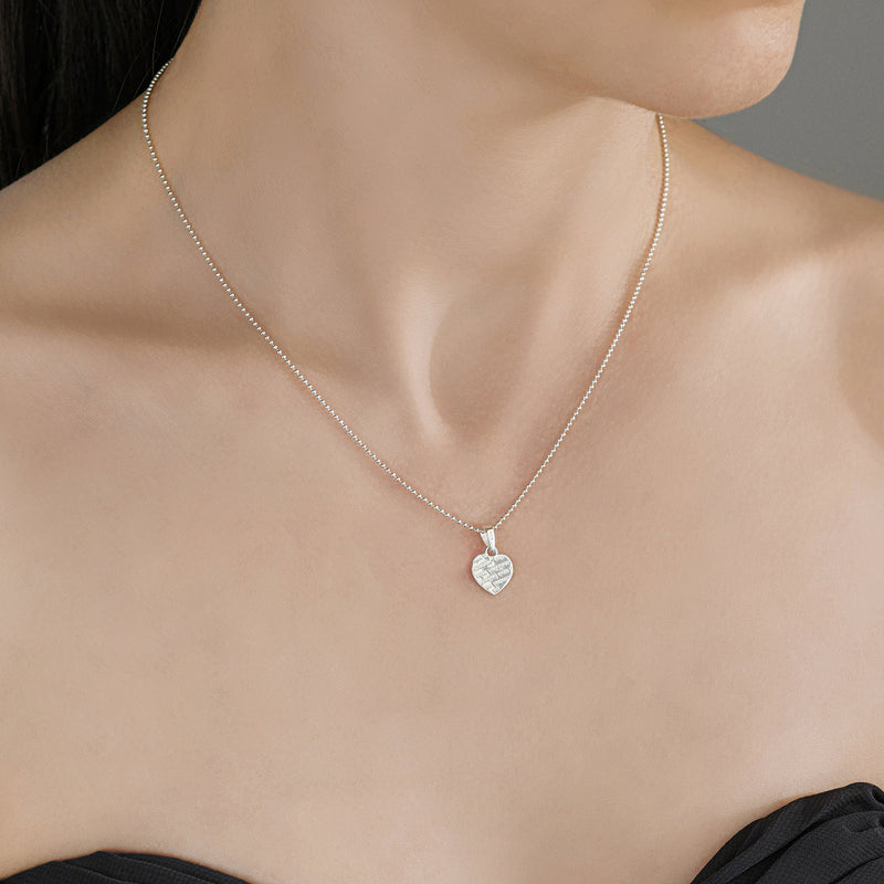 Von Treskow Ss Fine Ball Chain Necklace w/ Mini Liebe Heart Pendant | Mocha Australia