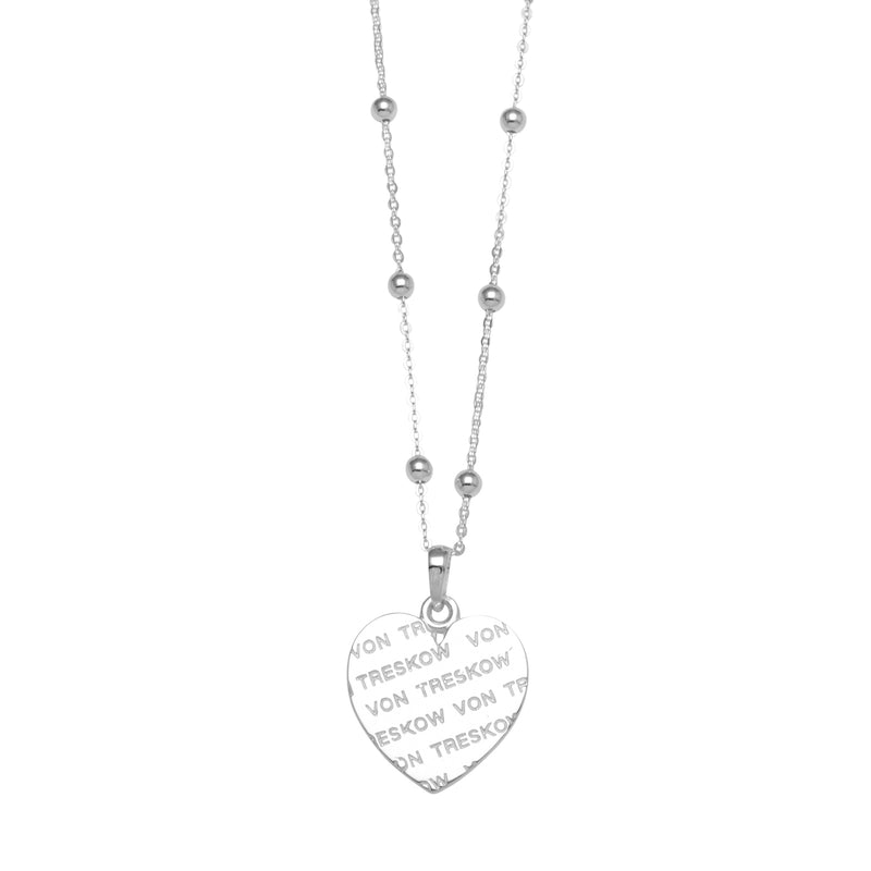 Von Treskow Ss 4mm Rosario Chain Necklace w/ Medium Liebe Heart | Mocha Australia