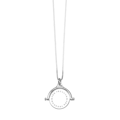 Von Treskow Ss Adjustable Box Chain Necklace w/ VT Flip Plate Pendant | Mocha Australia