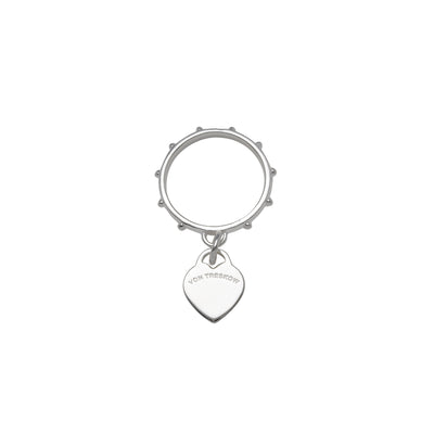 Von Treskow Ss Antique Ring w/ Mini VT Flat Heart | Mocha Australia