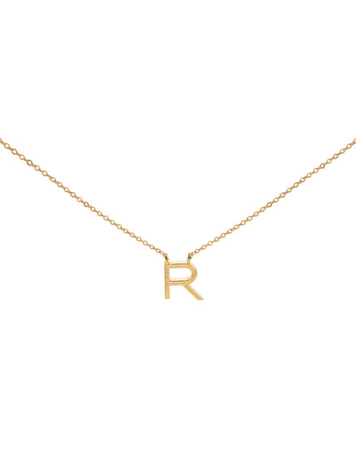 Elly Lou Timeless Initial Necklace - R- Gold | Mocha Australia
