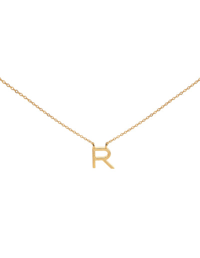 Elly Lou Timeless Initial Necklace - R- Gold | Mocha Australia