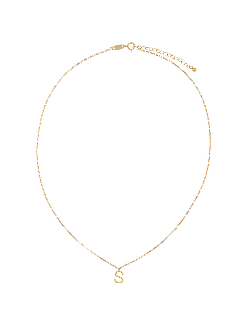 Elly Lou Timeless Initial Necklace - S- Gold | Mocha Australia
