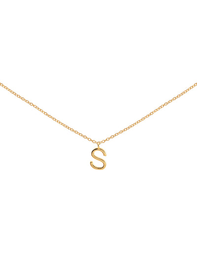 Elly Lou Timeless Initial Necklace - S- Gold | Mocha Australia