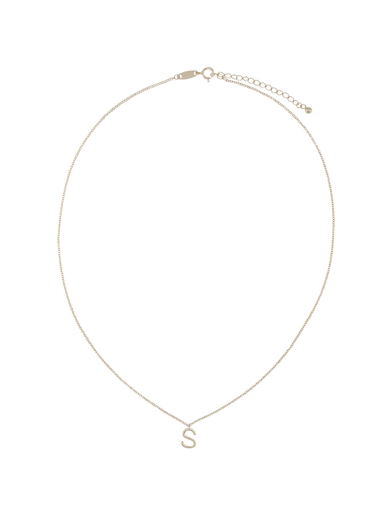 Elly Lou Timeless Initial Necklace - S- Silver | Mocha Australia