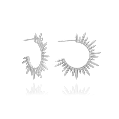 Rachel Jackson Electric Goddess Medium Hoop Earrings - Silver | Mocha Australia